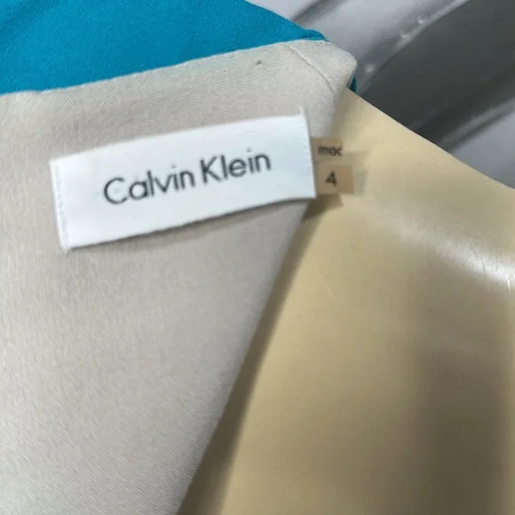 Calvin Klein Teal Mini Dress,sleeveless Sz 4 - Picture 6 of 6